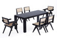 7-Piece Rockaway 70.86 Dining Set in Black with 6 Hamlet Side and Arm Chairs by Manhattan Comfort at Eve Furniture