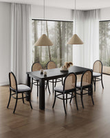 7-Piece Rockaway 70.86 Dining Set in Black with 6 Paragon 1.0 Dining Chairs by Manhattan Comfort at Eve Furniture