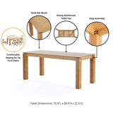 7-Piece Rockaway 70.86 Dining Set in Nature with 6 Colbert Dining Chairs by Manhattan Comfort at Eve Furniture