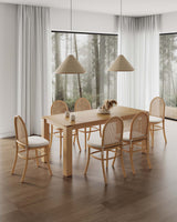 7-Piece Rockaway 70.86 Dining Set in Nature with 6 Paragon 1.0 Dining Chairs by Manhattan Comfort at Eve Furniture