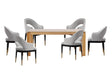 7-Piece Rockaway 70.86 Dining Set with 6 Carrington Chairs in Natural and Light Grey by Manhattan Comfort at Eve Furniture