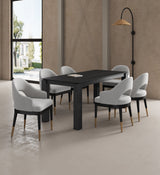7-PieceRockaway 70.86 Dining Set with 6 Carrington Chairs in Black and Light Grey by Manhattan Comfort at Eve Furniture