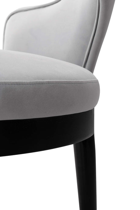 7-PieceRockaway 70.86 Dining Set with 6 Carrington Chairs in Black and Light Grey by Manhattan Comfort at Eve Furniture
