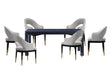 7-PieceRockaway 70.86 Dining Set with 6 Carrington Chairs in Black and Light Grey by Manhattan Comfort at Eve Furniture