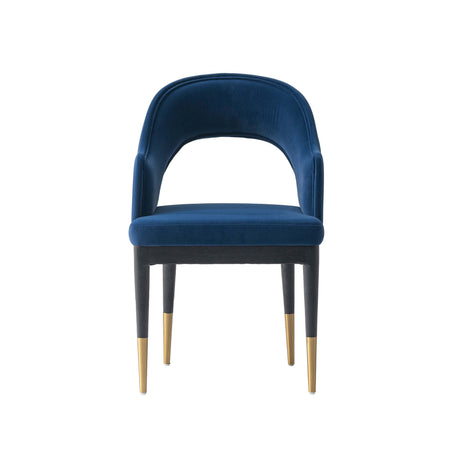 7-PieceRockaway 70.86 Dining Set with 6 Carrington Chairs in Black and Midnight Blue by Manhattan Comfort at Eve Furniture