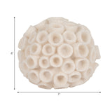 7" Round Coral Orb, Ivory