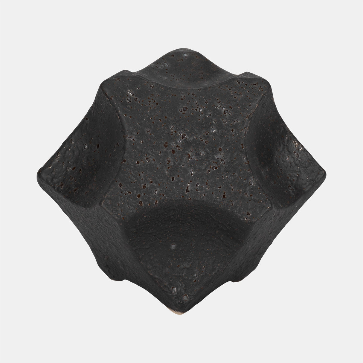 7" Textured Geometric Orb, Black