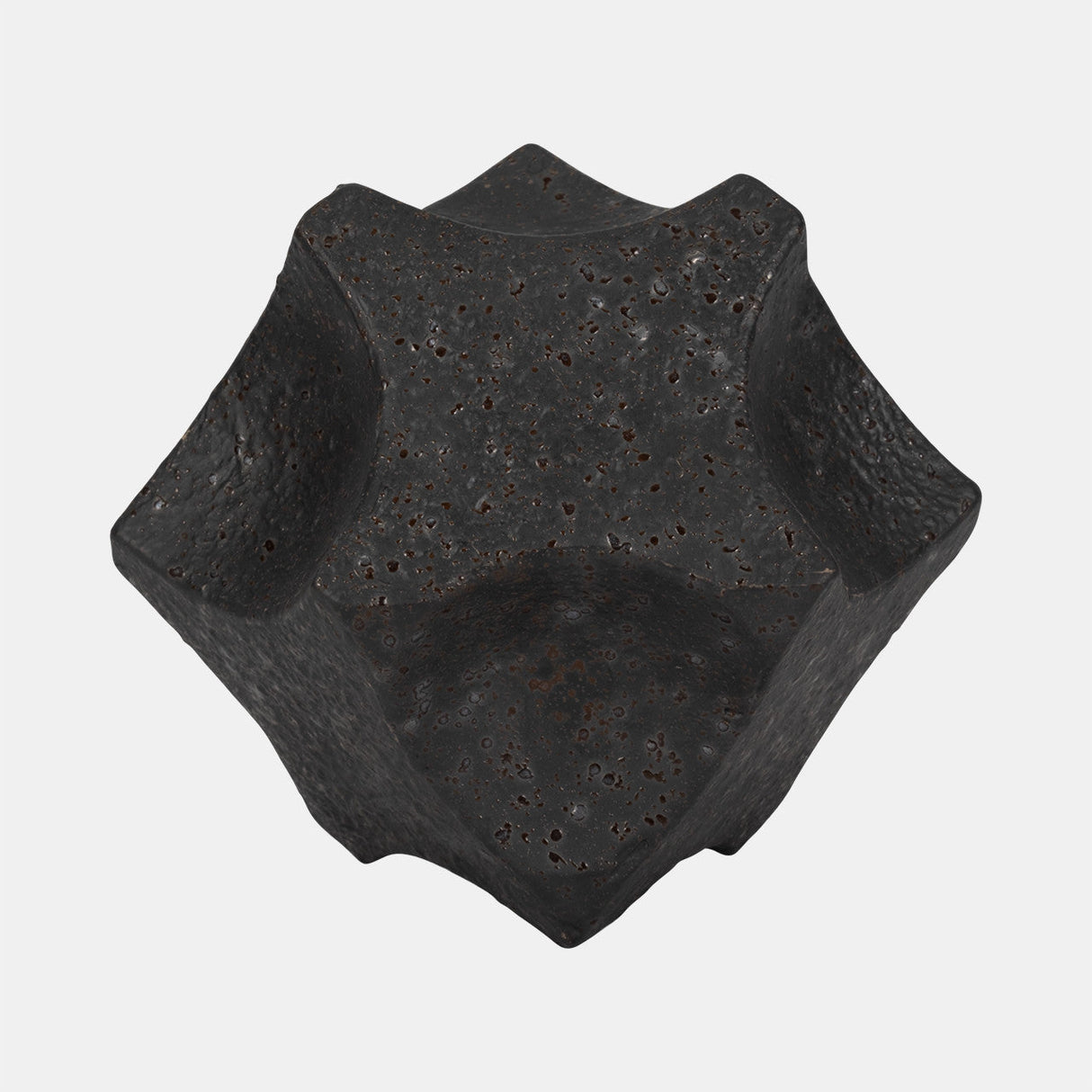 7" Textured Geometric Orb, Black
