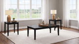 Holmes Black 3-Piece Square-Edge Coffee Table Set by Coaster at Eve Furniture