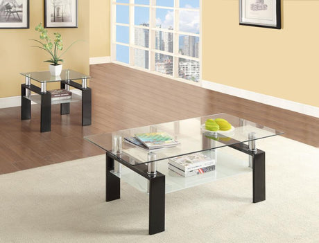 Dyer Black 2-Piece Rectangular Coffee and End Table Set by Coaster at Eve Furniture
