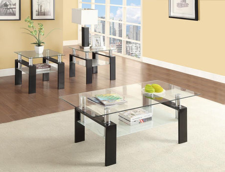 Dyer Black 3-Piece Rectangular Coffee and End Table Set by Coaster at Eve Furniture