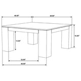 Butte Natural Square Mango Wood Coffee Table by Coaster at Eve Furniture