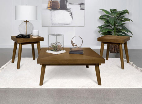 Westerly Walnut 3-Piece Square Coffee and End Table Set by Coaster at Eve Furniture