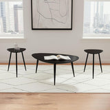 Odessa Black 3-Piece Triangular Coffee and End Table Set by Coaster at Eve Furniture
