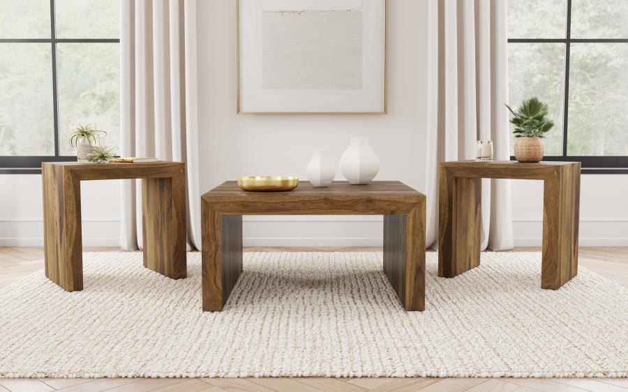 Odilia Auburn 3-Piece Solid Wood Coffee and End Table Set by Coaster at Eve Furniture