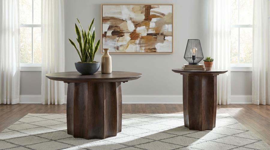 Cayenne Walnut Solid Mango Wood Cocktail Coffee Table
