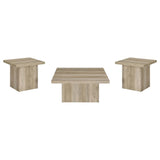 Devar Distressed Pine 3-Piece Square Occasional Table Set