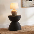 Macedo Black Round Ribbed Rattan Drum End Table by Coaster at Eve Furniture