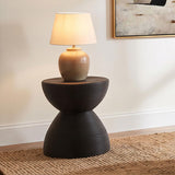 Macedo Black Round Ribbed Rattan Drum End Table by Coaster at Eve Furniture