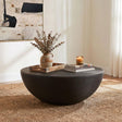 Macedo Black Round Ribbed Rattan Drum Coffee Table by Coaster at Eve Furniture