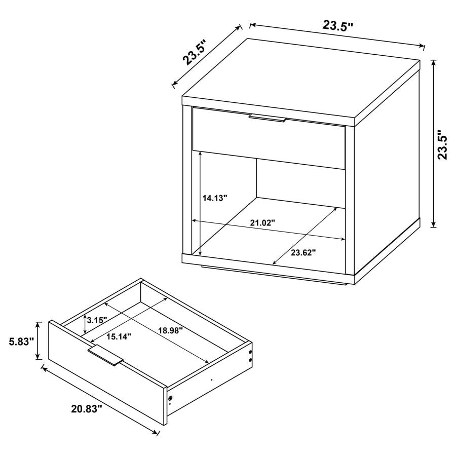 Ingram Latte 3-Piece Coffee and End Table Set with Storage