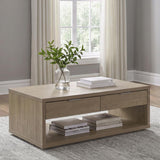 Ingram Latte 2-Drawer Rectangular Coffee Table with Open Shelf by Coaster at Eve Furniture