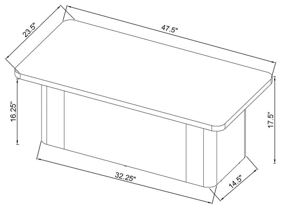 Fraser Greige Transitional Rectangular Pedestal Coffee Table by Coaster at Eve Furniture