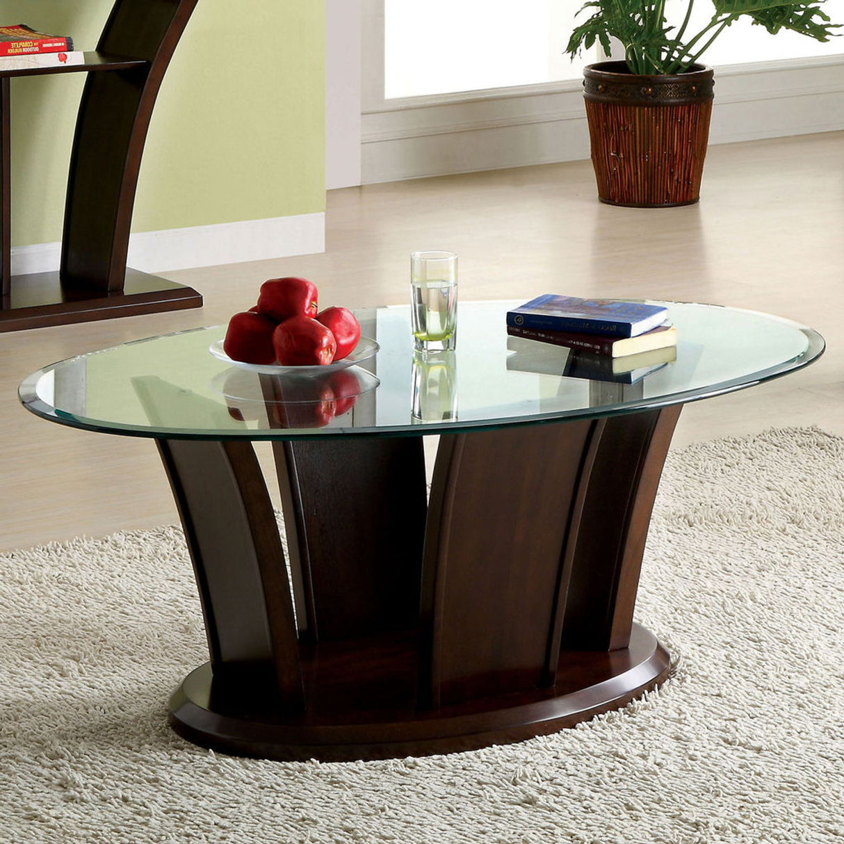 Manhattan Brown Cherry Coffee Table by Furniture of America at Eve Furniture