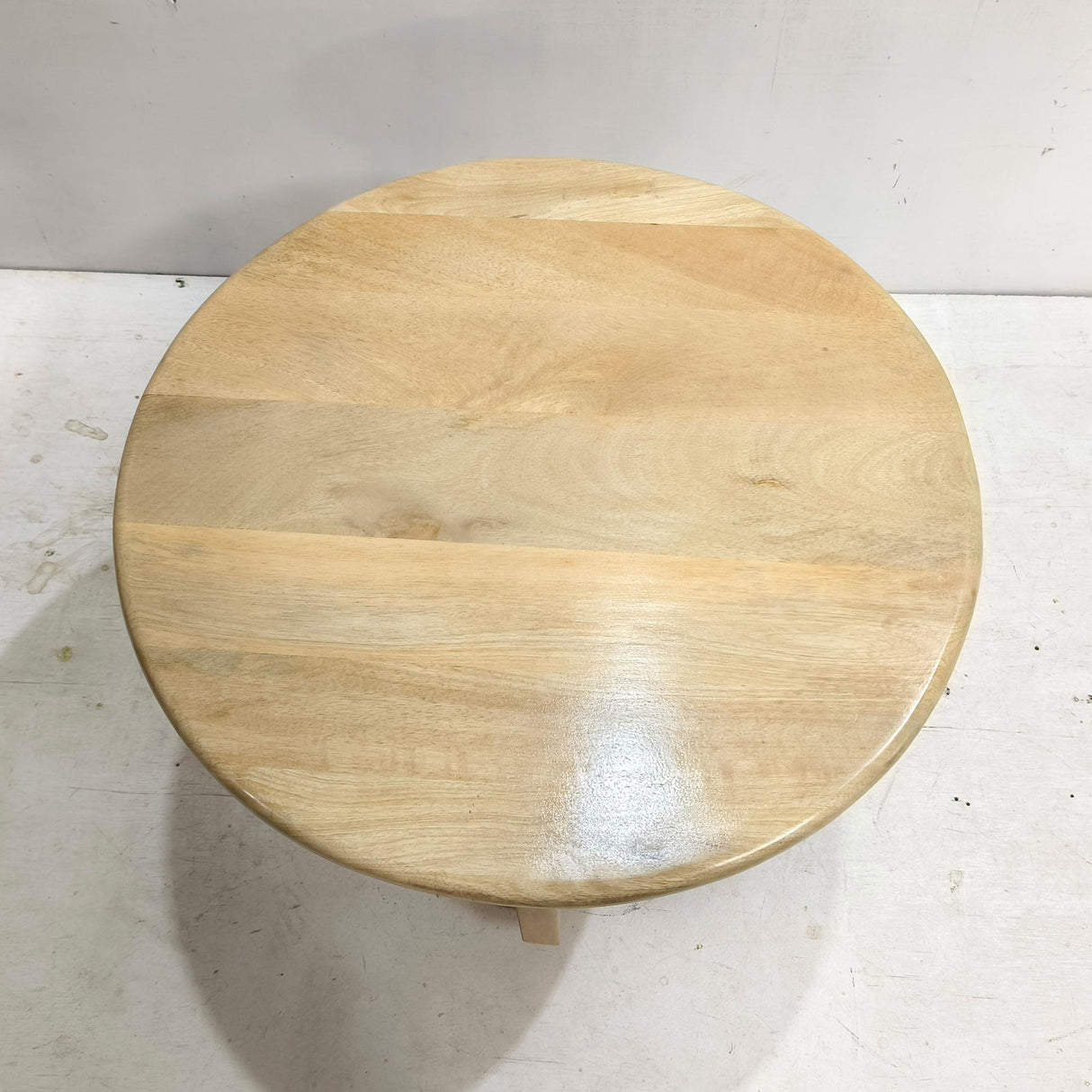 Dale Natural Mango Sculptural Round Solid Mango Wood End Table