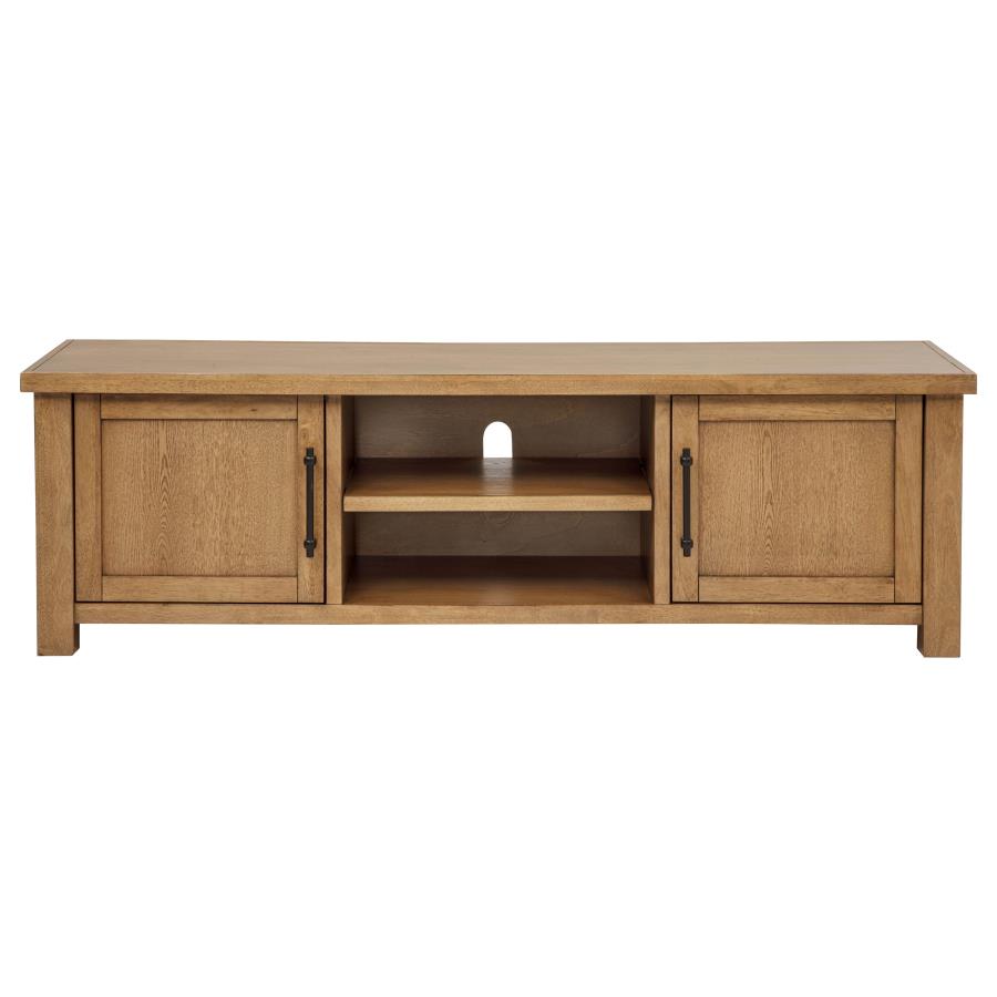 Beasley Golden Oak 2-Door 71-Inch Wood TV Stand Media Console by Coaster at Eve Furniture