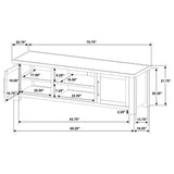 Beasley Golden Oak 2-Door 71-Inch Wood TV Stand Media Console by Coaster at Eve Furniture