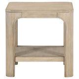 Solano Weathered Mango Square Wood Side End Table with Shelf