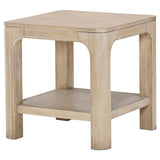 Solano Weathered Mango Square Wood Side End Table with Shelf