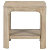 Solano Weathered Mango Square Wood Side End Table with Shelf