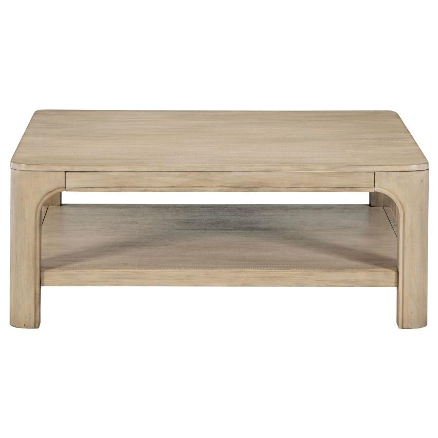 Solano Weathered Mango Square Wood Cocktail Coffee Table