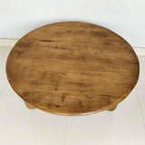 Dale Honey Mango Sculptural Round Solid Mango Wood Coffee Table
