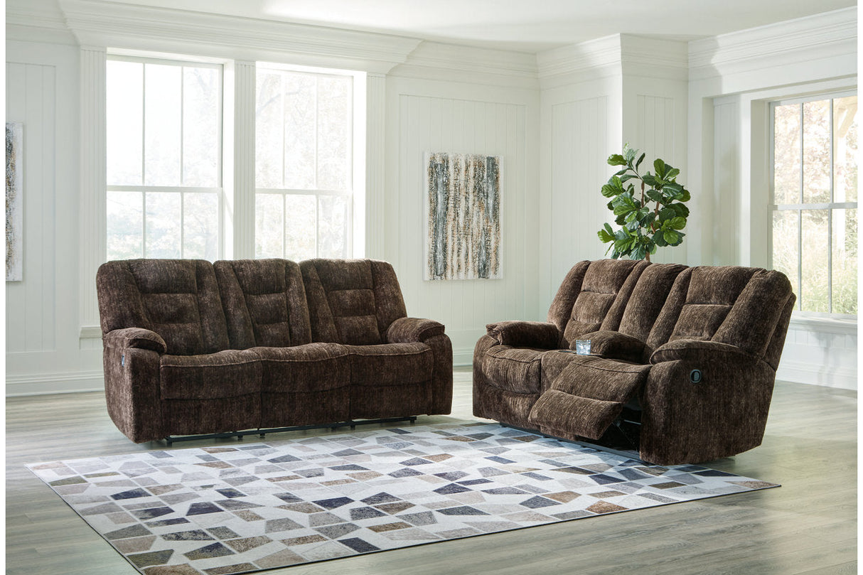 Soundwave Chocolate Reclining Living Room Set