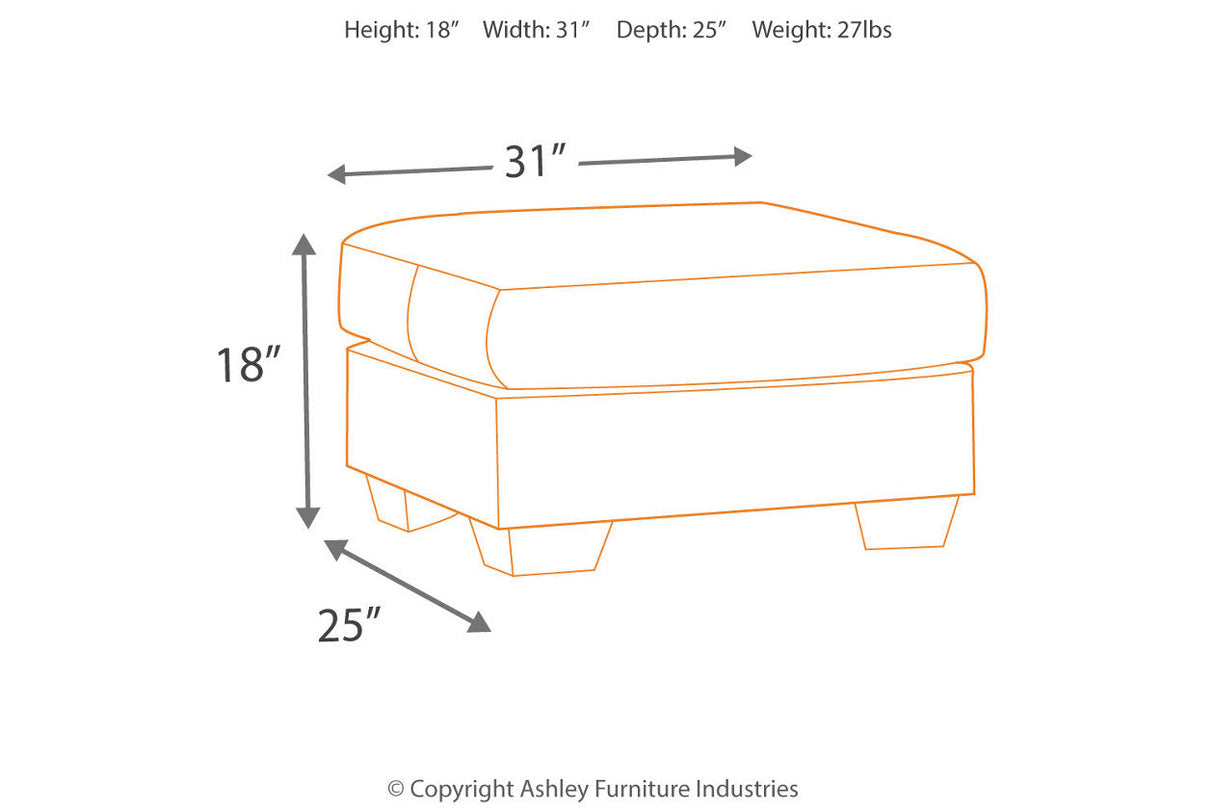 Darcy Cobblestone Ottoman