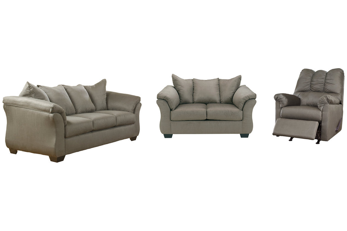 Darcy Cobblestone Sofa, Loveseat and Recliner