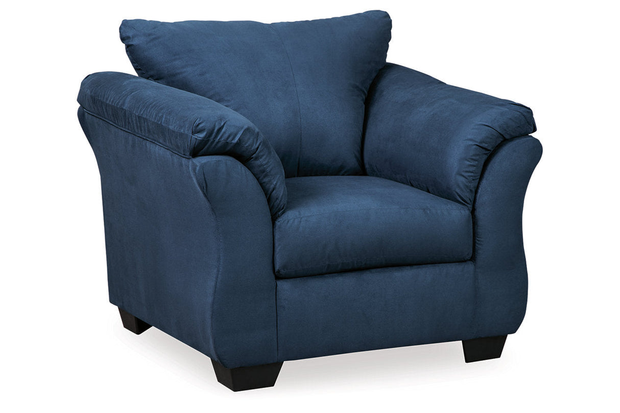 Darcy Blue Chair and Ottoman