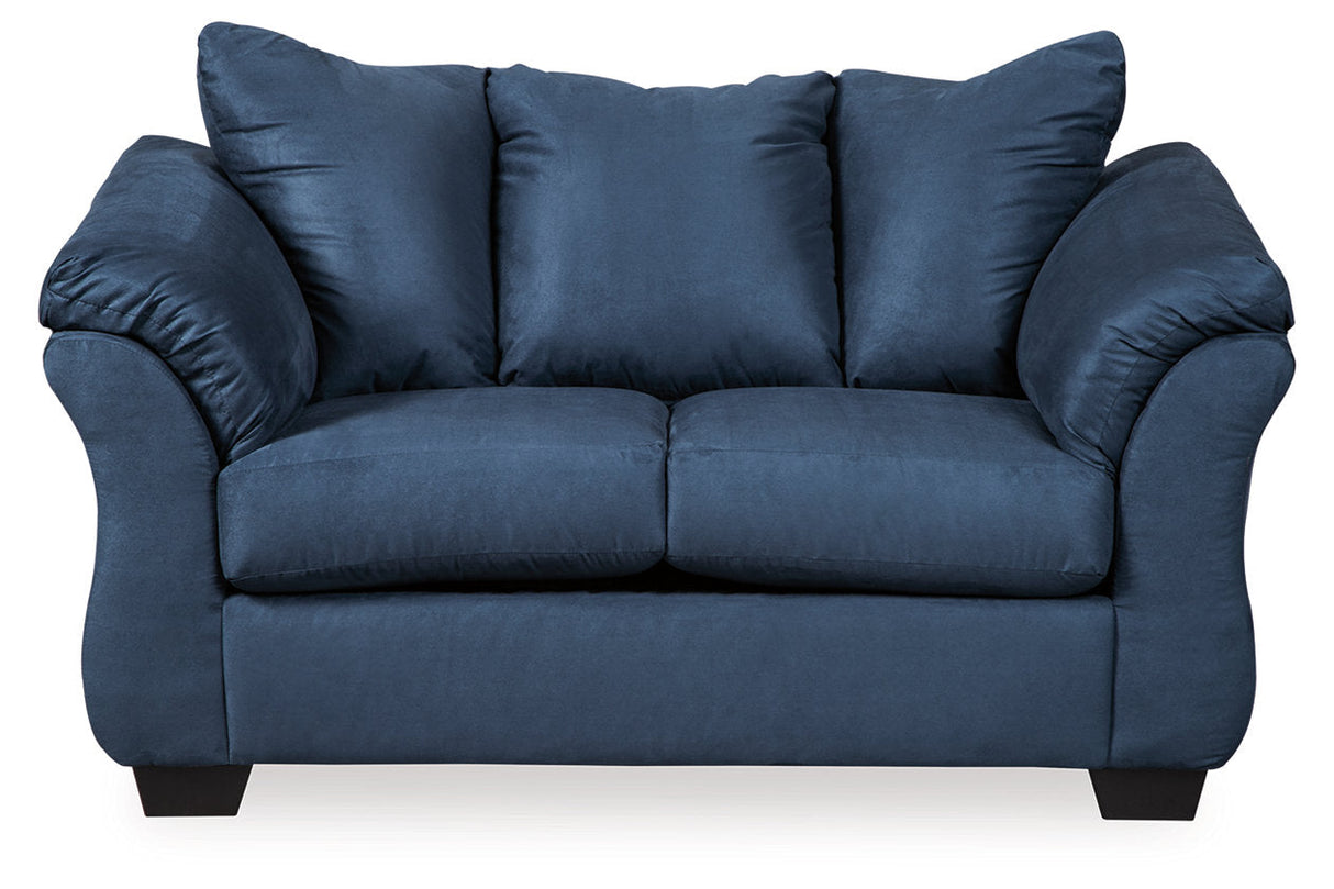 Darcy Blue Sofa, Loveseat, Chair and Ottoman