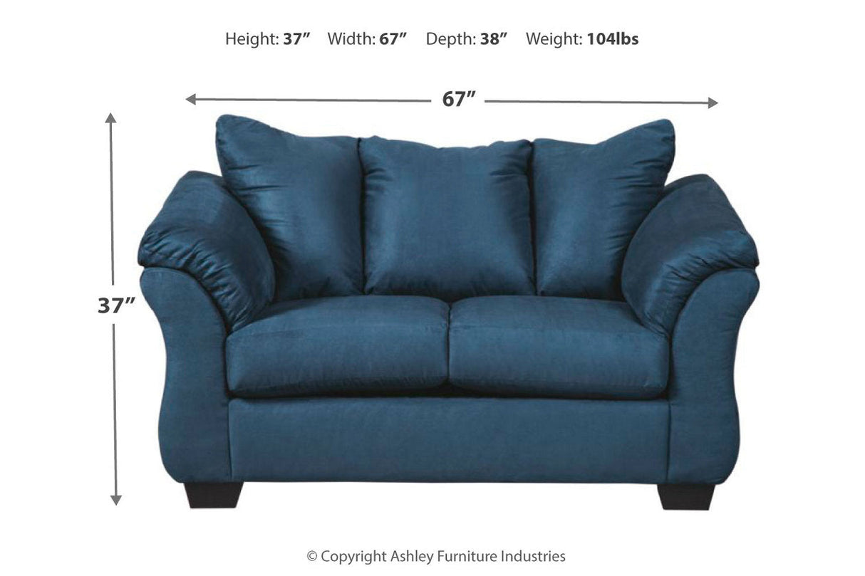 Darcy Blue Sofa, Loveseat, Chair and Ottoman