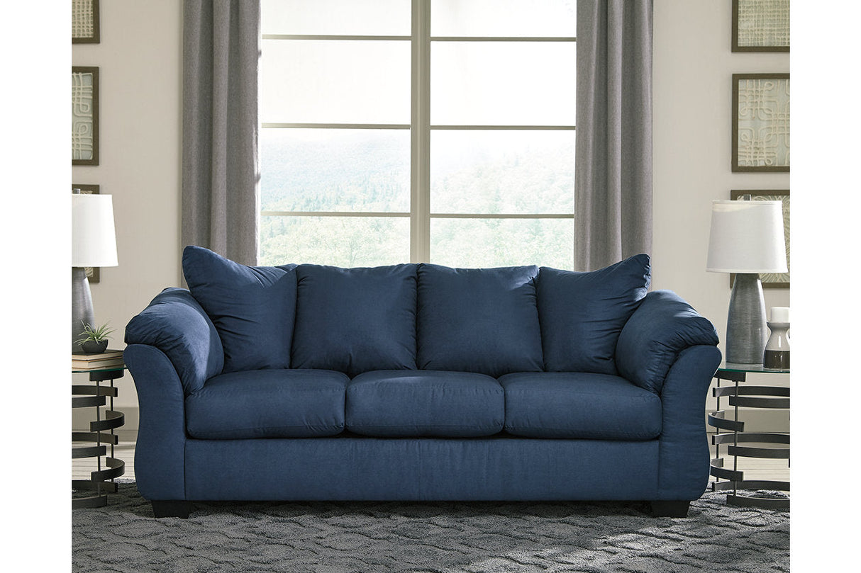 Darcy Blue Sofa and Recliner