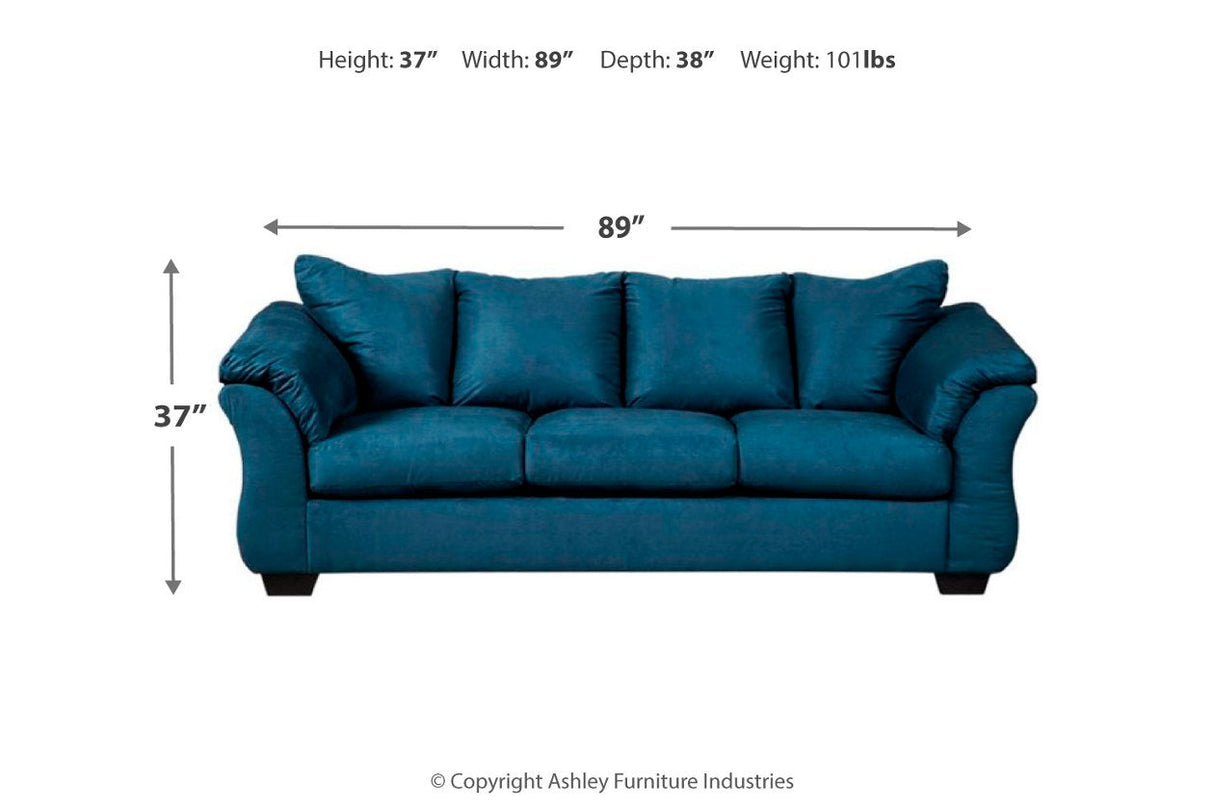 Darcy Blue Sofa and Loveseat