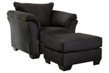 Darcy Black Chair and Ottoman