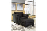 Darcy Black Chair and Ottoman