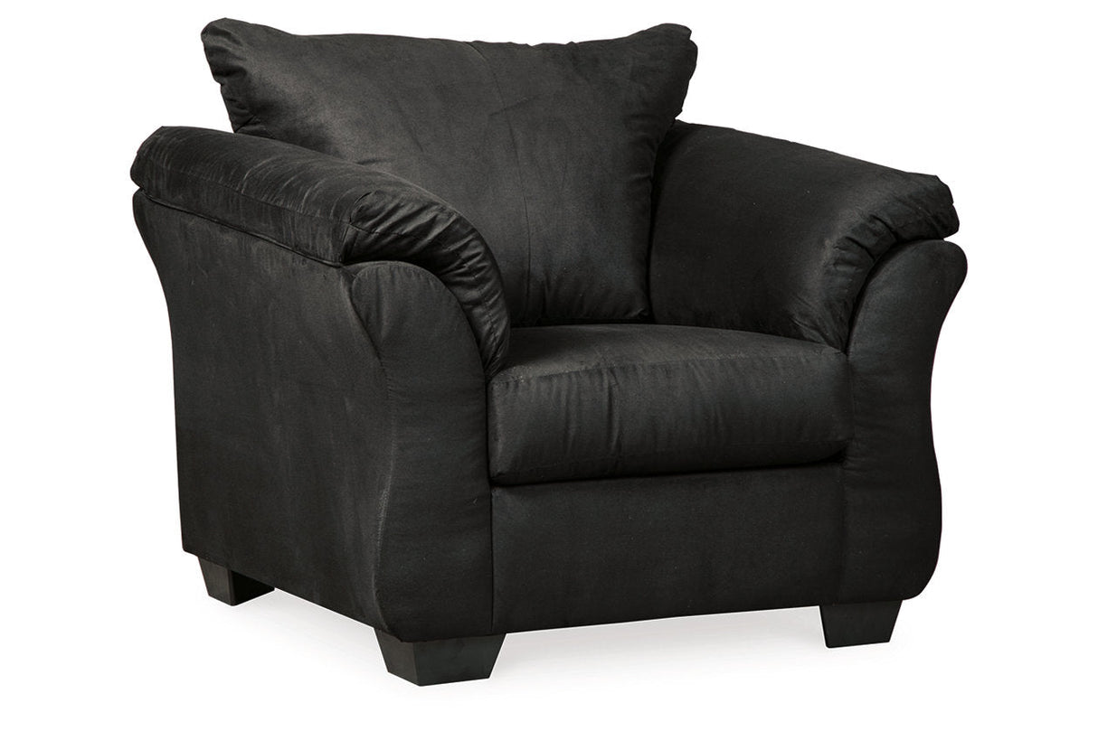 Darcy Black Sofa, Loveseat, Chair and Ottoman