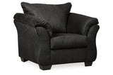 Darcy Black Chair and Ottoman