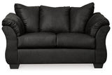 Darcy Black Loveseat and Ottoman