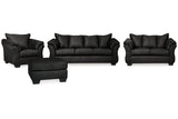 Darcy Black Sofa, Loveseat, Chair and Ottoman